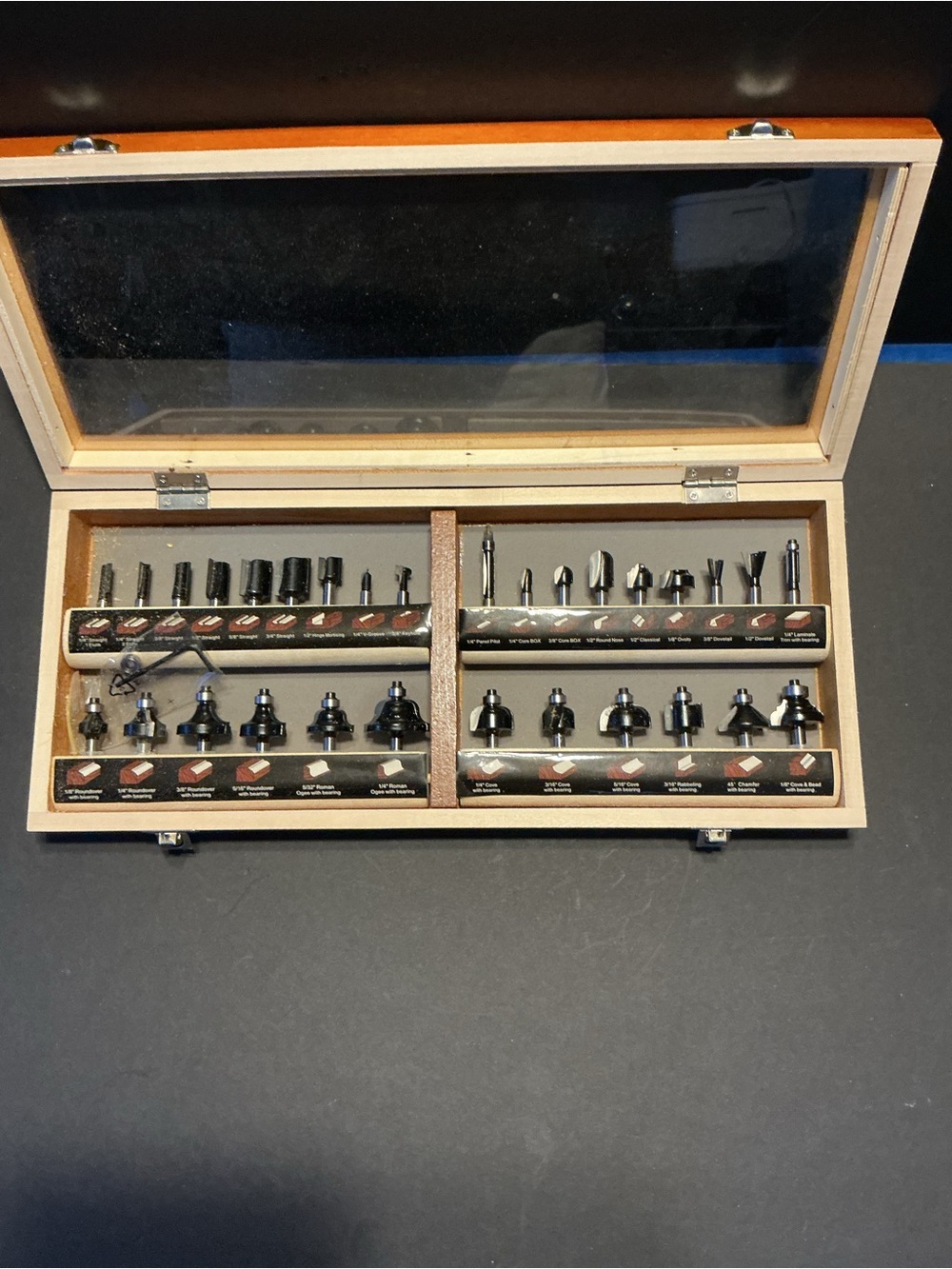 Wood Case Router Bit Set - Multiple Bits